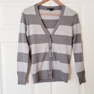 NEW Tommy Hilfiger gray stripe cardigan SIZE S/P